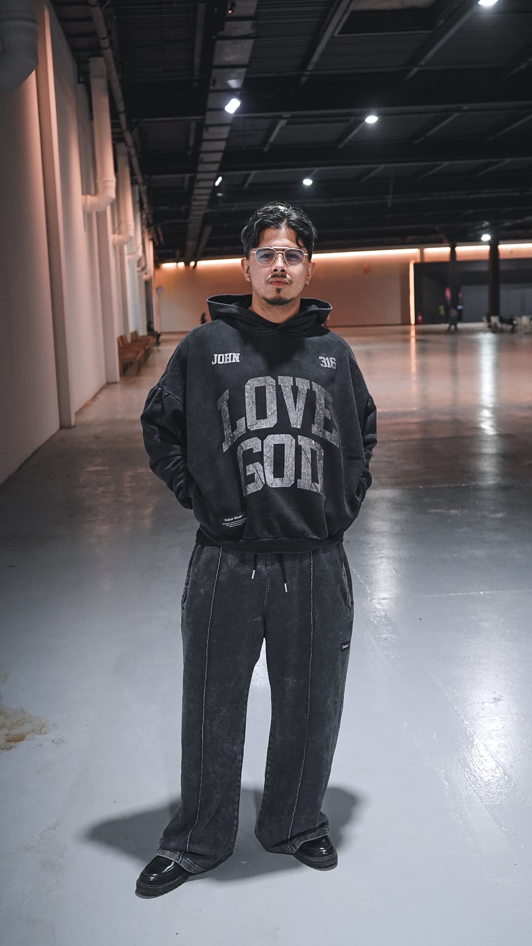 HOODIE HEAVYWEIGHT STONEWASH LOVE GOD (ALTO GRAMAJE 400 gsm)