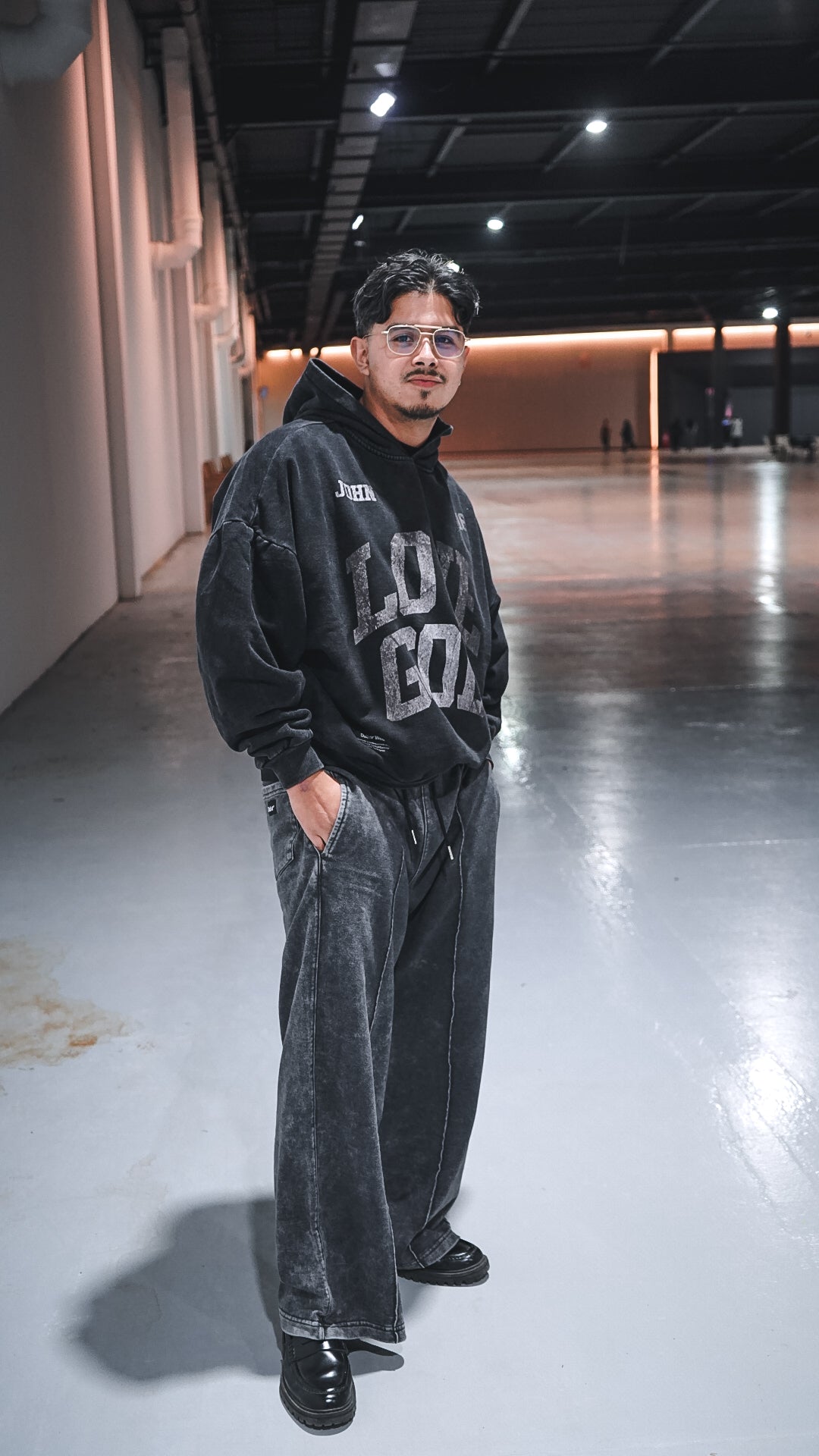 HOODIE HEAVYWEIGHT STONEWASH LOVE GOD (ALTO GRAMAJE 400 gsm)
