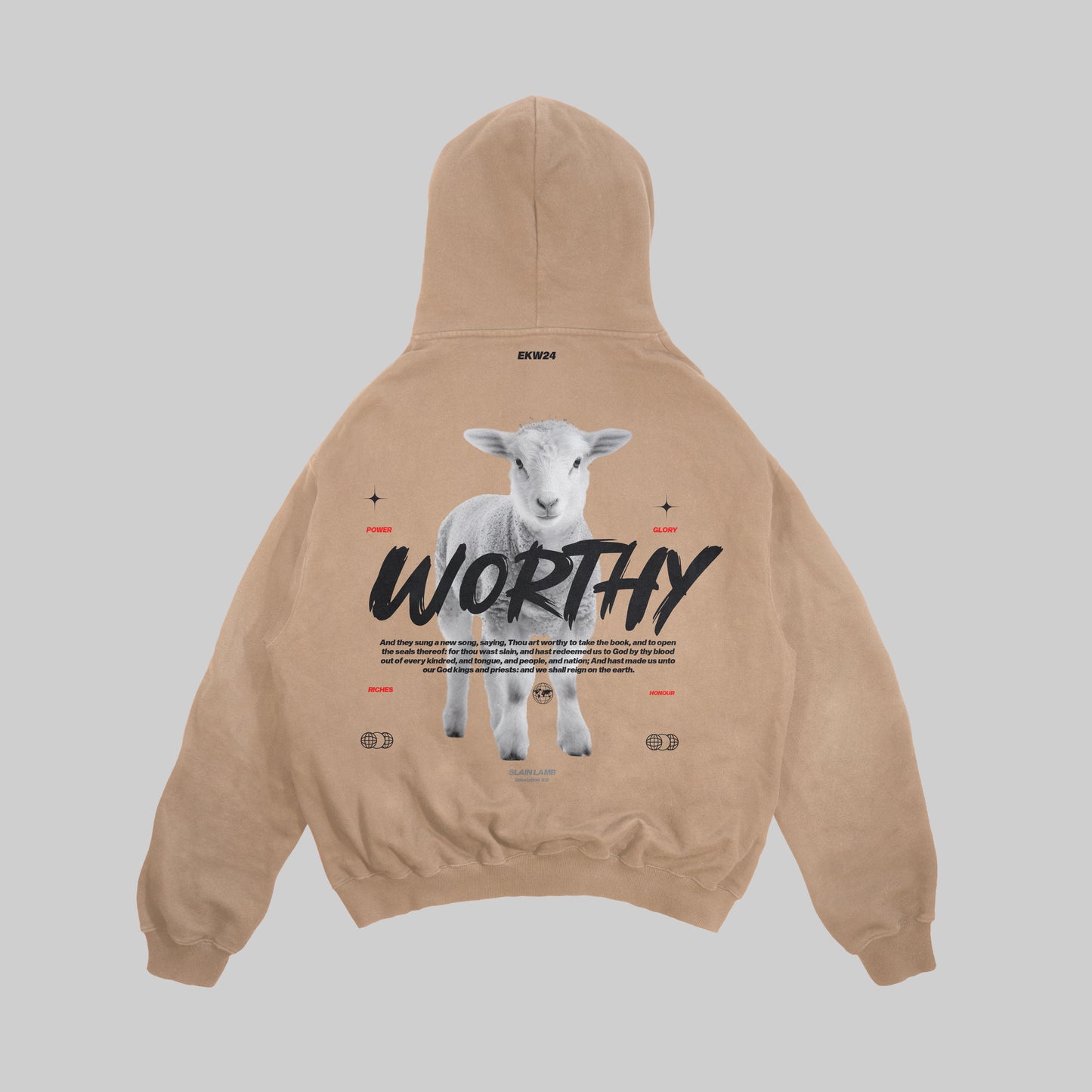 Hoodie Boxy Fit Worthy Beige