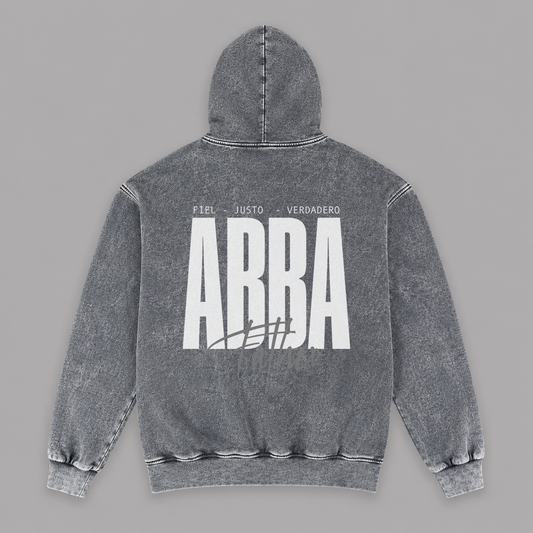Hoodie Stone wash grey "ABBA" (Fit Relaxed)