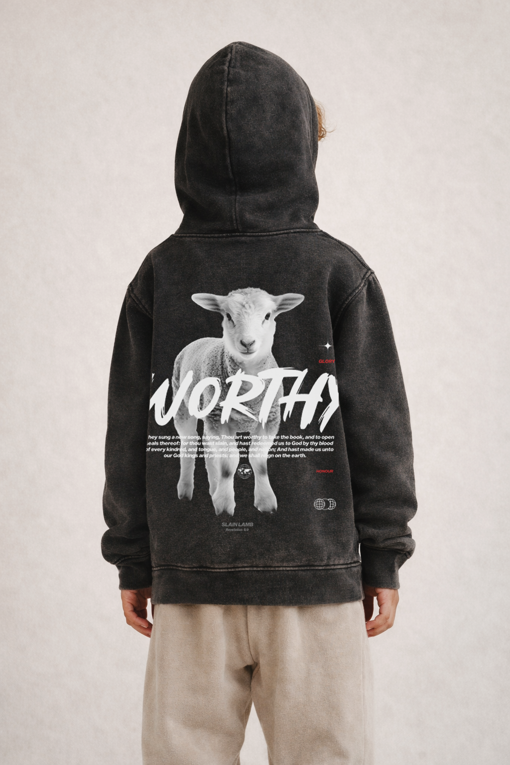 Hoodie KIDS acid wash relaxed fit WORTHY