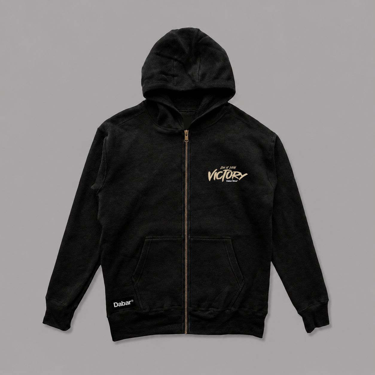 Hoodie Zipup black "VICTORY" (Fit Regular)