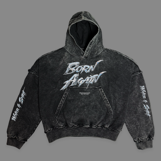 Hoodie Boxy Stone wash BORN AGAIN