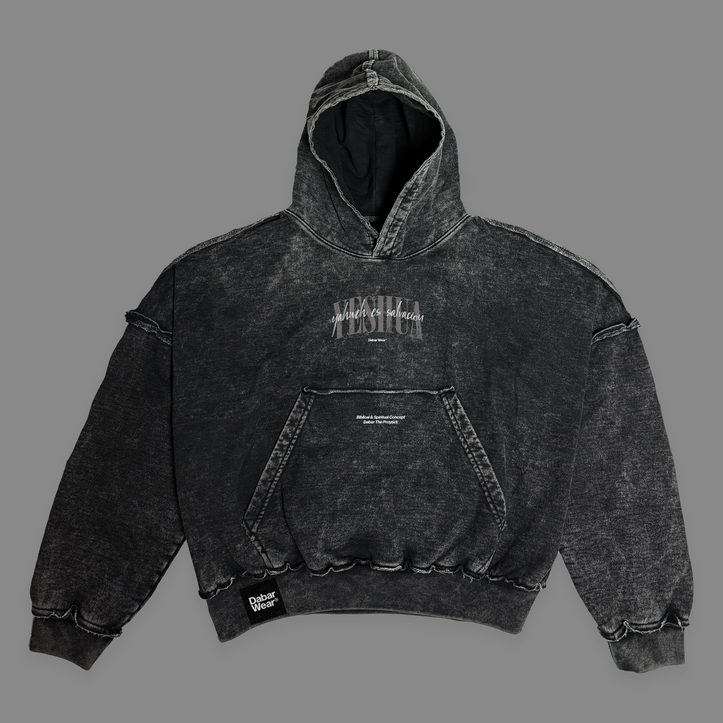Hoodie Boxy Stonewash YESHUA GREY
