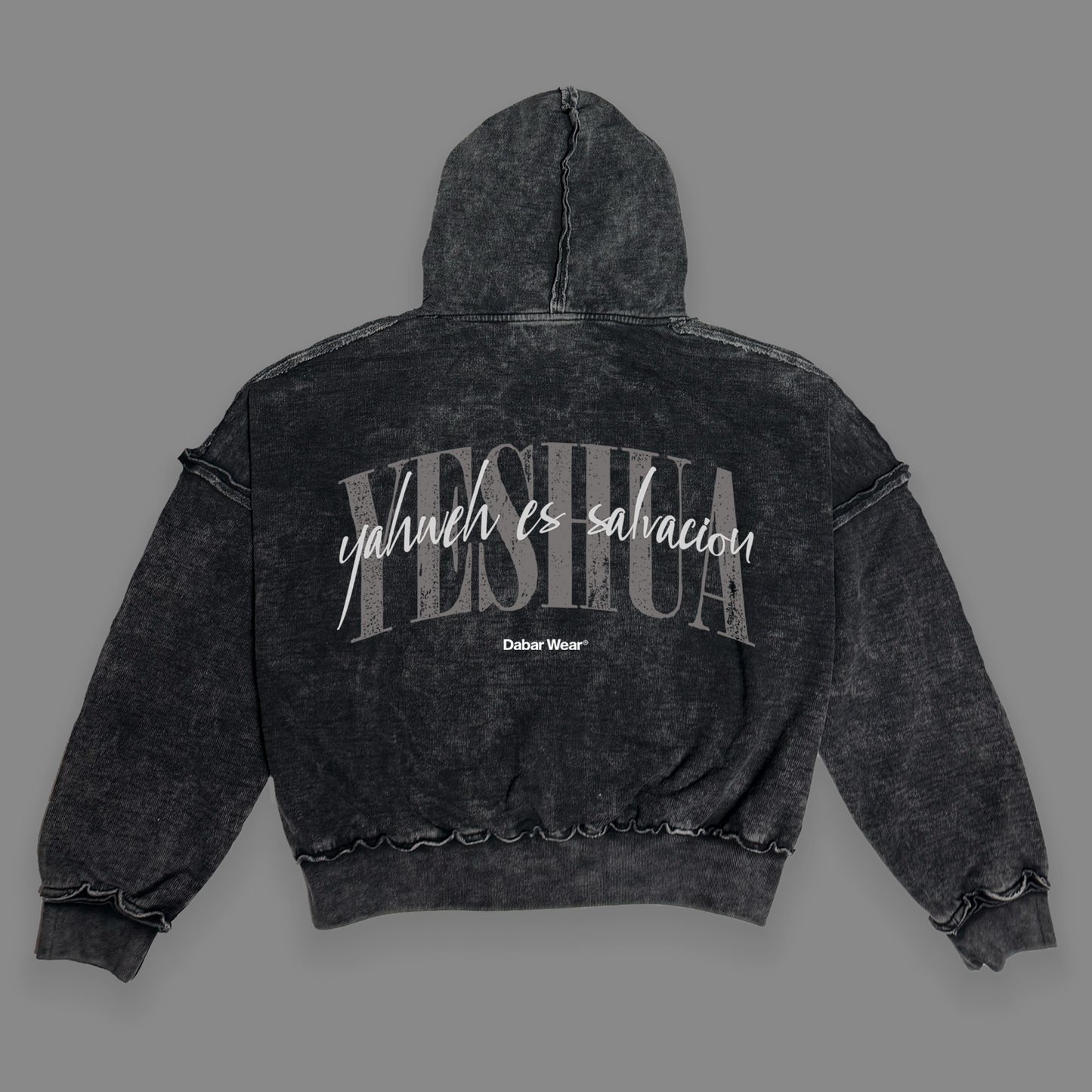 Hoodie Boxy Stonewash YESHUA GREY