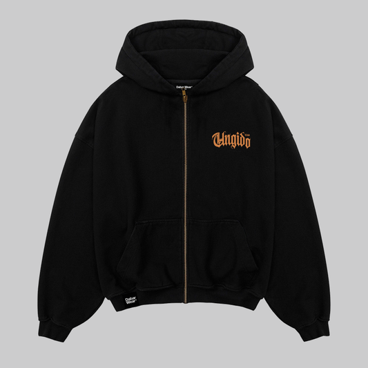 Hoodie Relaxed Zip up negro UNGIDO