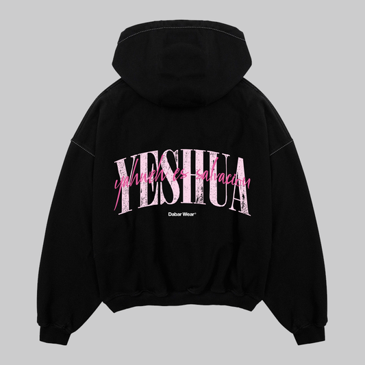Hoodie Boxy Zip up negro YESHUA