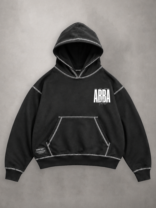 Hoodie Black & White "ABBA" (Fit Boxy)