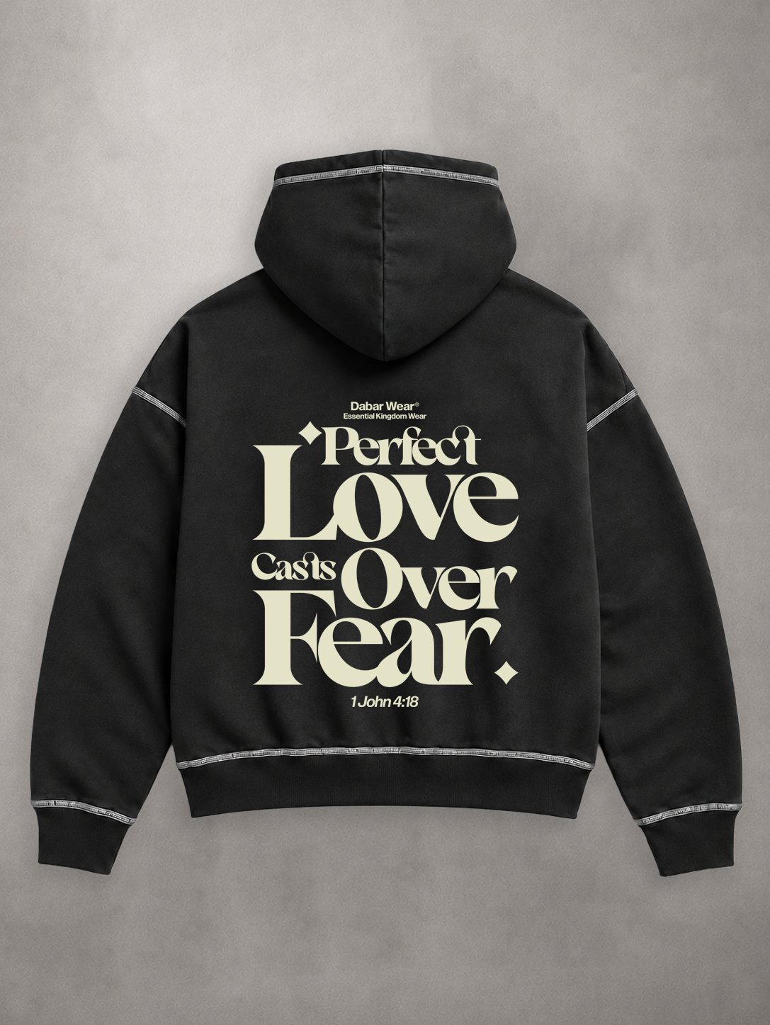 Hoodie Black & White "PERFECT" (Fit Boxy)