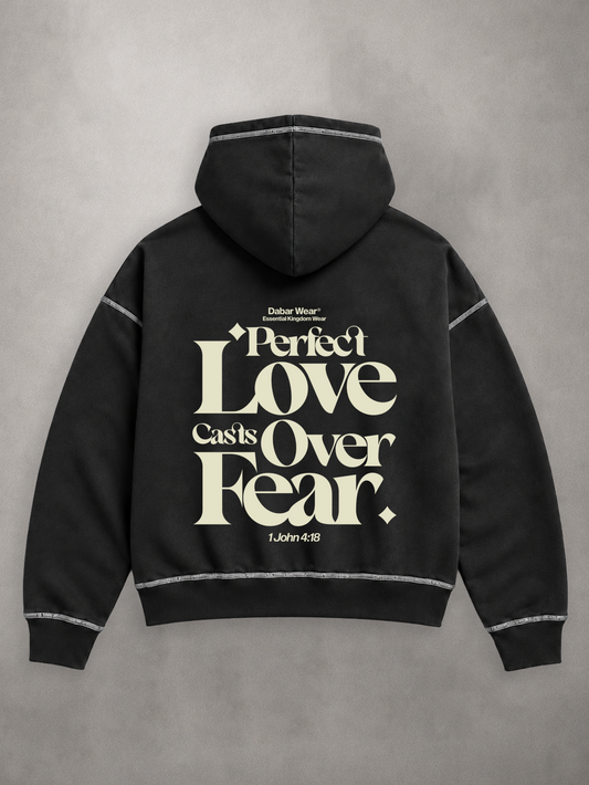Hoodie Black & White "PERFECT" (Fit Boxy)