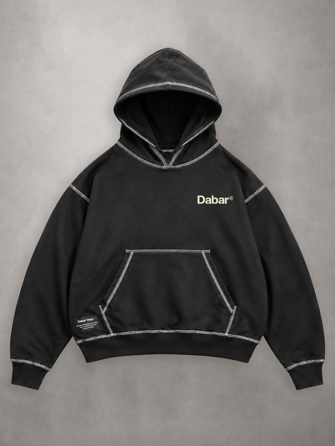 Hoodie Black & White "PERFECT" (Fit Boxy)