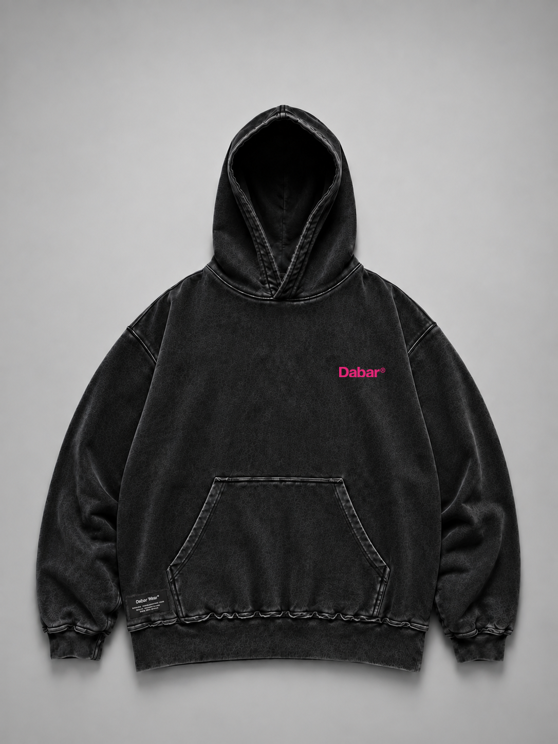Hoodie Distressed Stonewash Black "JESUS IS LOVE" (Fit Relaxed)