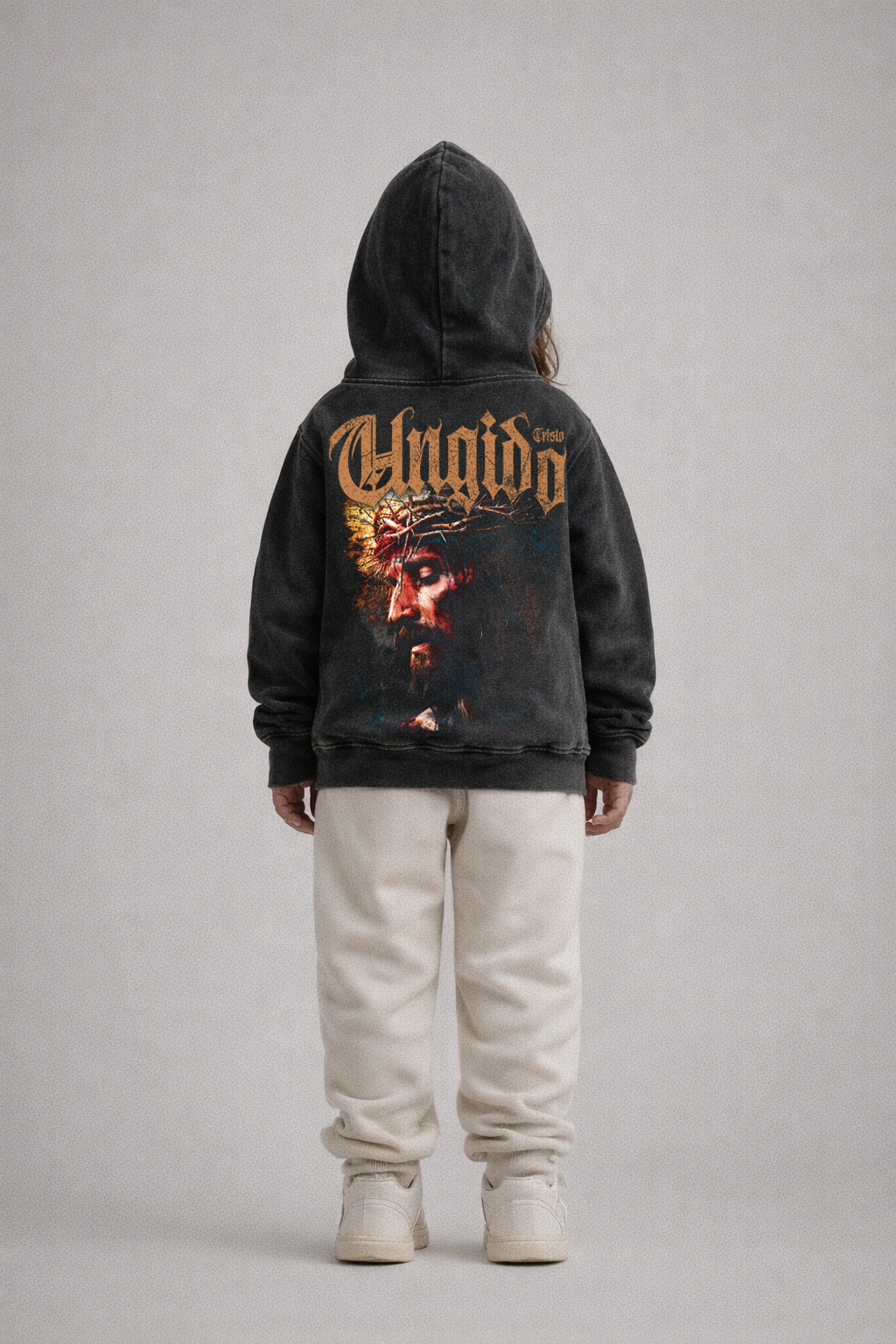 Hoodie KIDS acid wash relaxed fit UNGIDO