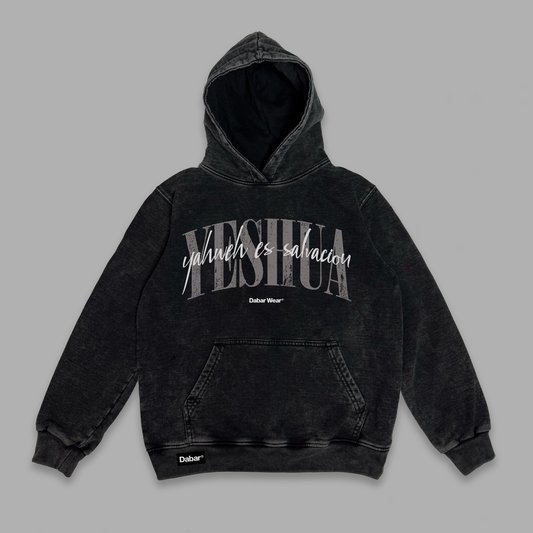 Hoodie Niño acid wash relaxed fit YESHUA GREY