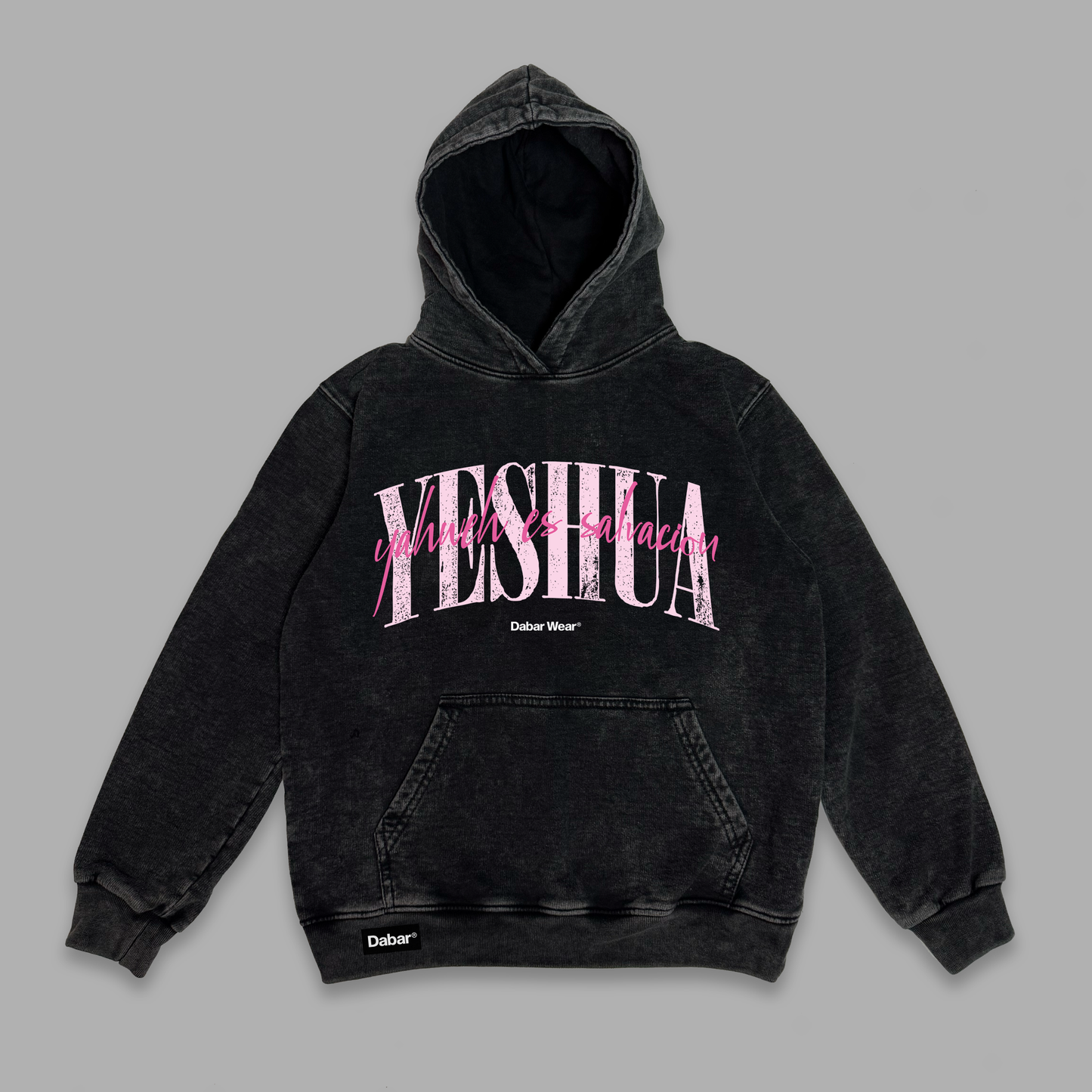 Hoodie Niño acid wash relaxed fit YESHUA PINK