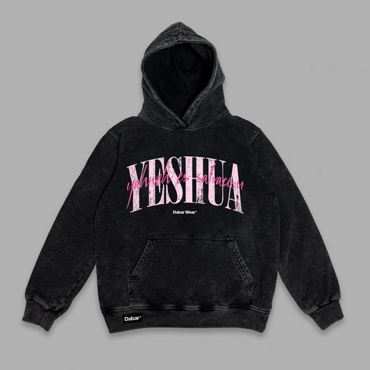Hoodie Niño acid wash relaxed fit YESHUA PINK