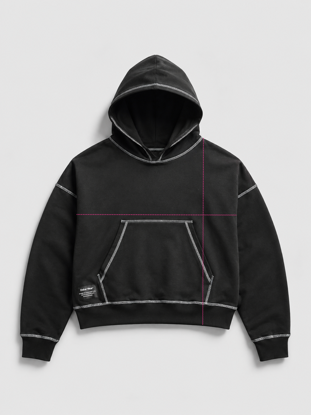 Hoodie Black & White "PEACEMAKERS" (Fit Boxy)