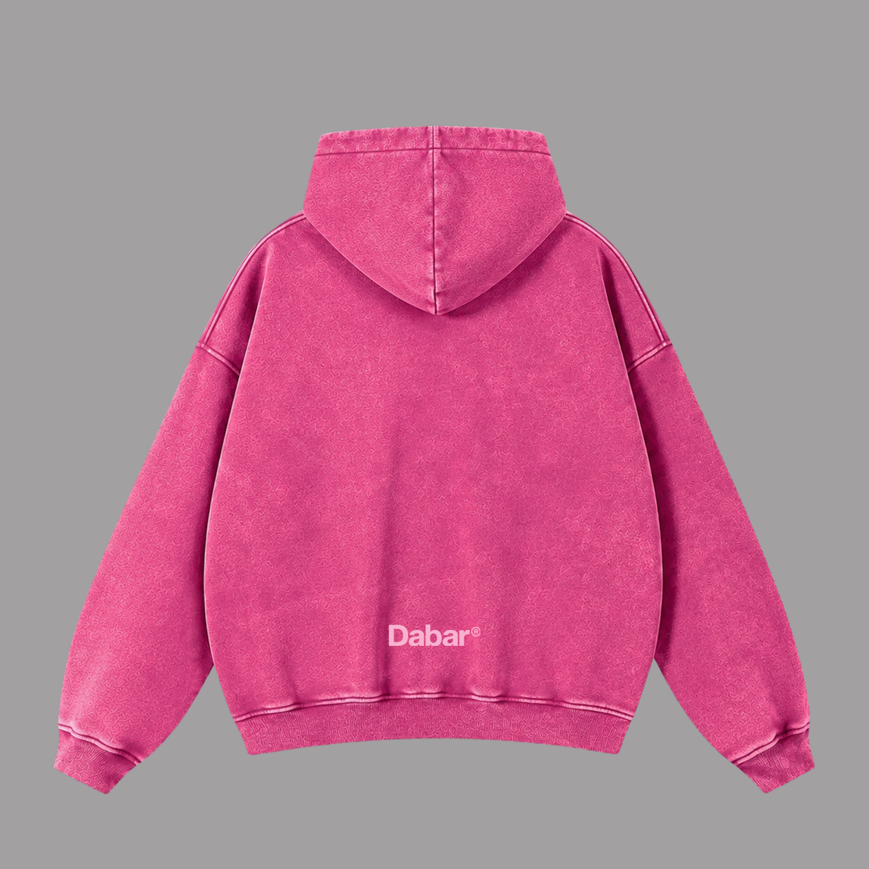Hoodie Zipup Stonewash Fucsia "DABARWEAR" (Fit Boxy)