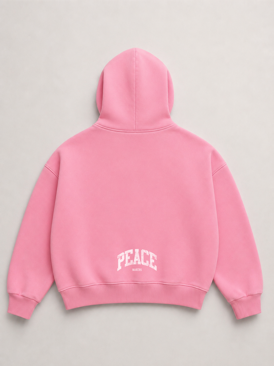 Hoodie Zipup Pink "PEACEMAKERS" (Fit Boxy)