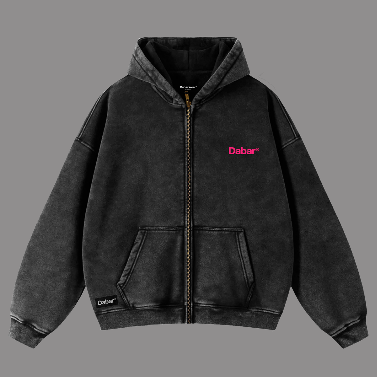 Hoodie Zipup Stonewash "JESUS IS LOVE" (Fit Boxy)