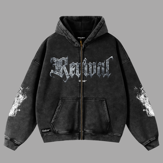 Hoodie Zipup acid wash REVIVAL