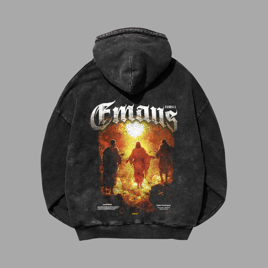 Hoodie Boxy Zip up acid wash EMAUS
