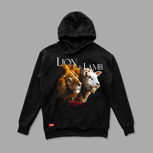 Hoodie relaxed negro LION AND LAMB