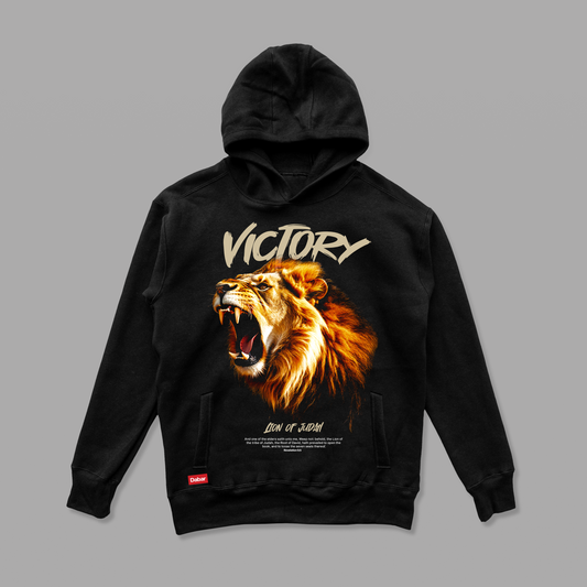 Hoodie relaxed negro VICTORY