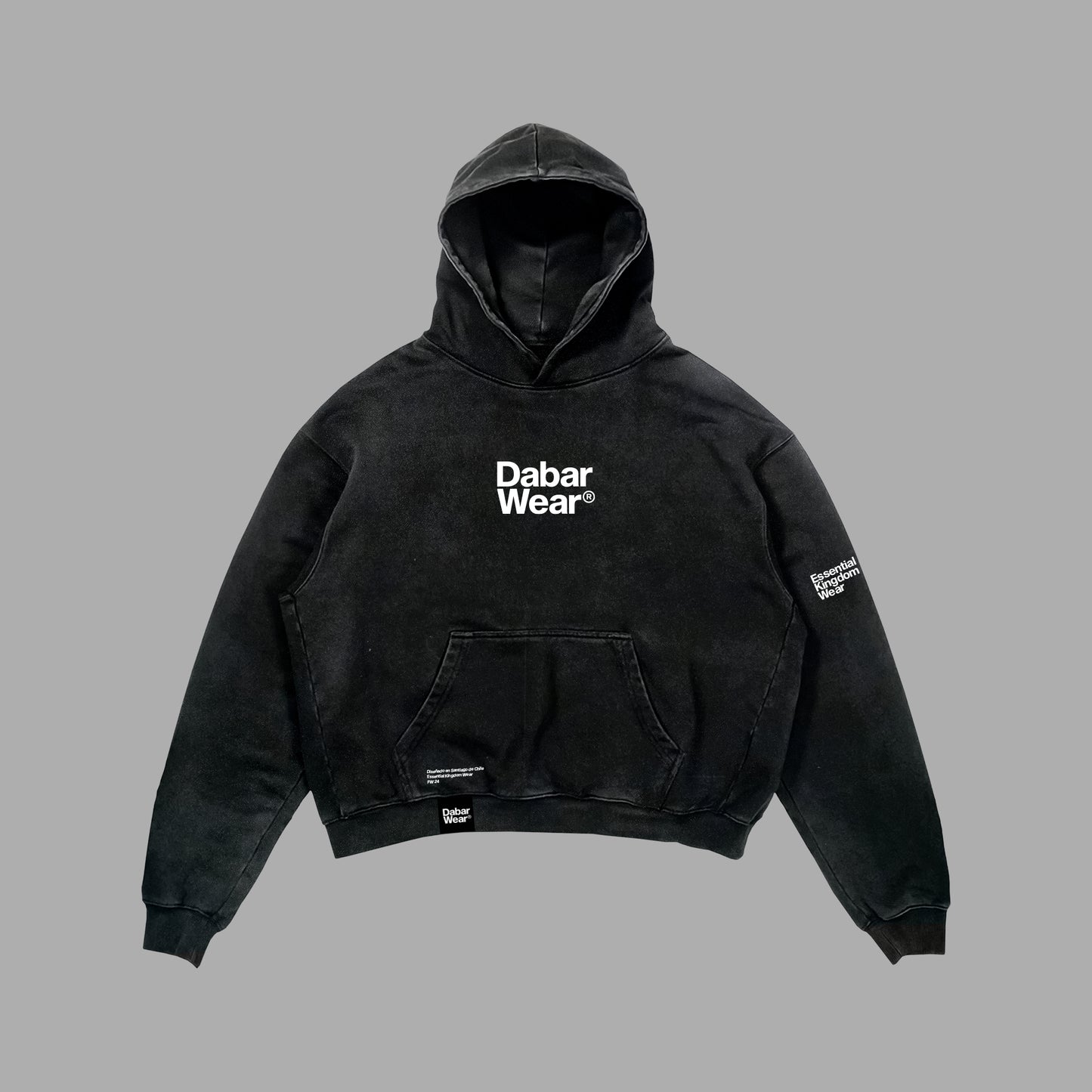 Hoodie Acid Wash WORTHY Black