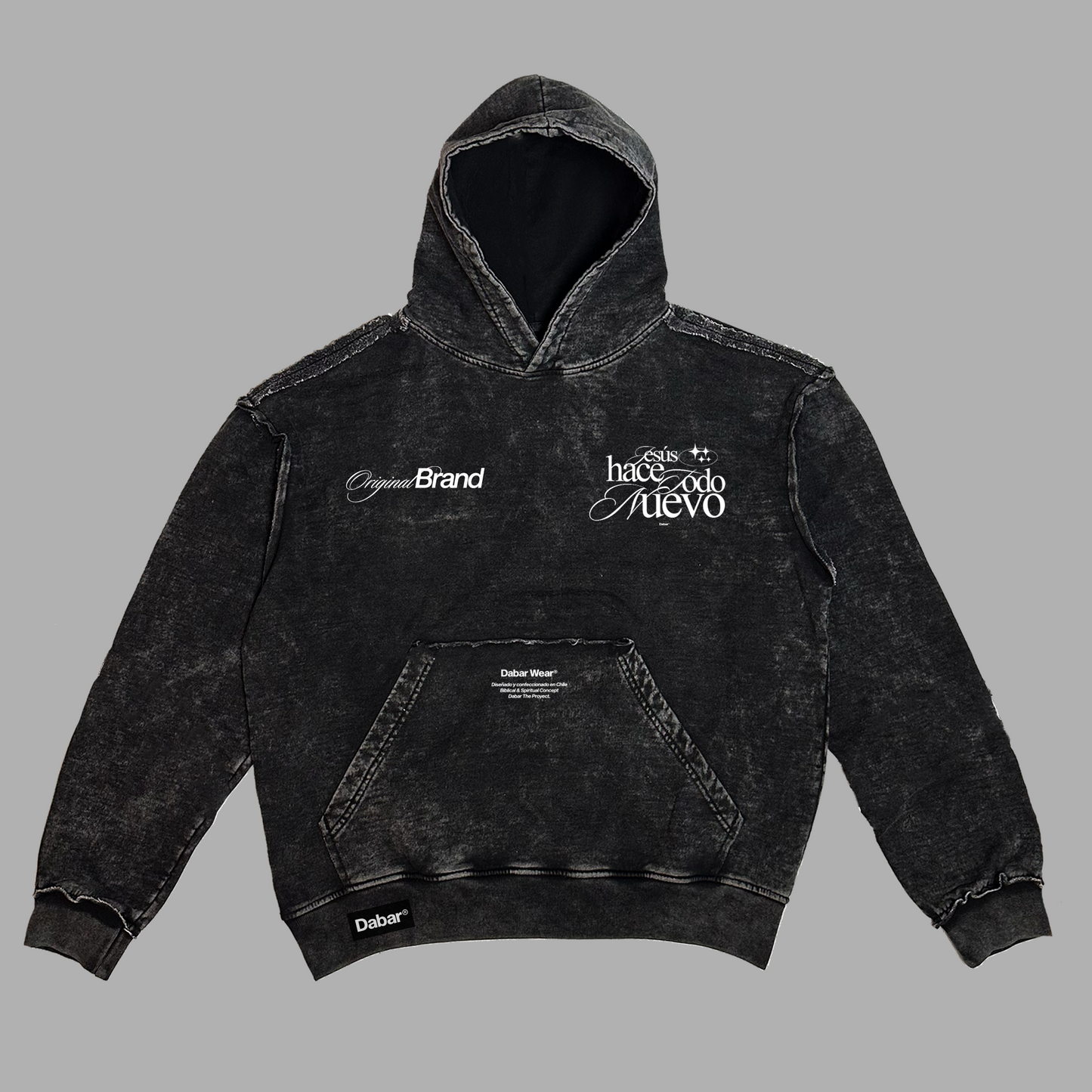 Hoodie Oversize Distressed Stone wash TODO NUEVO
