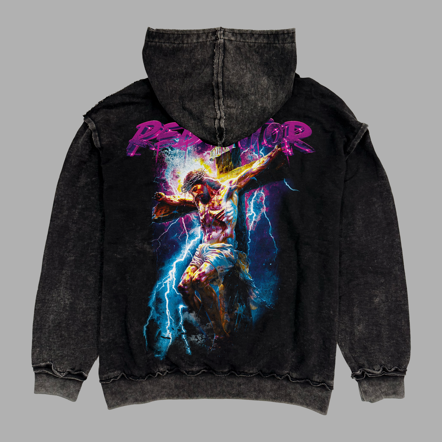 Hoodie Relaxed Stonewash Distressed REDENTOR (Unisex)
