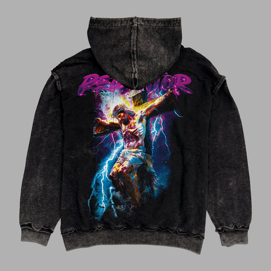 Hoodie Relaxed Stonewash Distressed REDENTOR (Unisex)