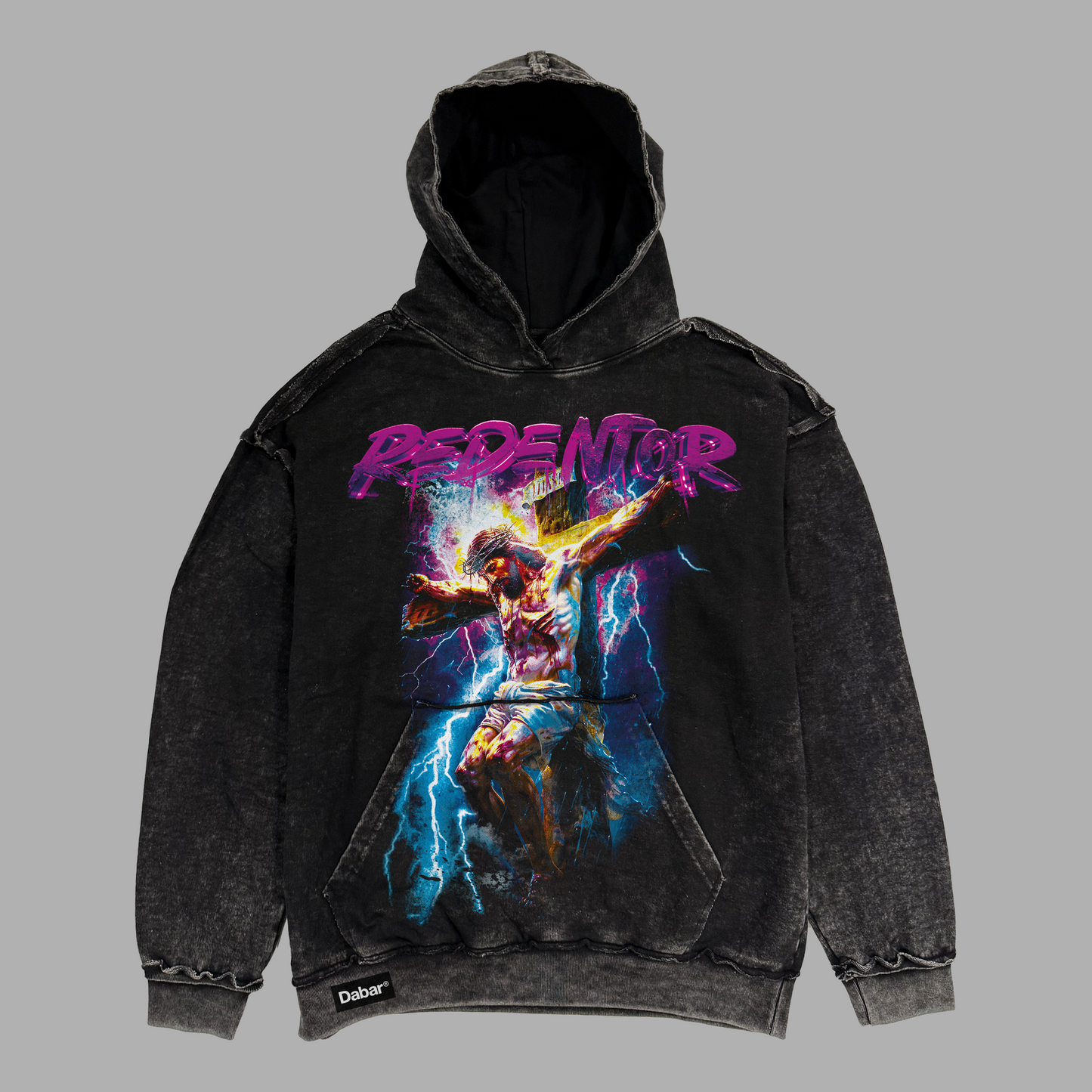 Hoodie Relaxed Stonewash Distressed REDENTOR (Unisex)
