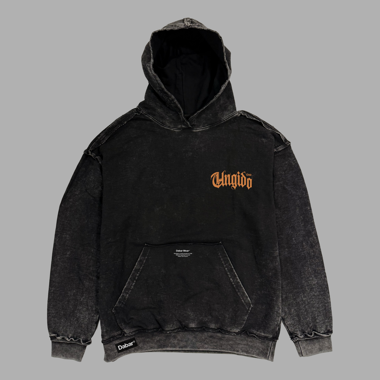 Hoodie Stonewash Distressed "UNGIDO" (Fit Relaxed)