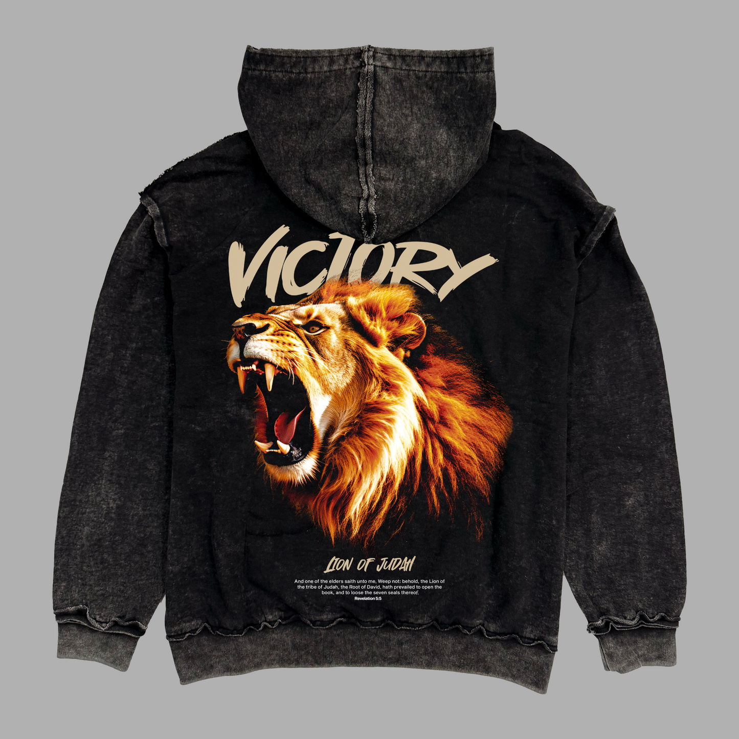 Hoodie Relaxed Stonewash Distressed VICTORY (Unisex)