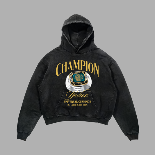 Hoodie Relaxed acid wash negro CHAMPION
