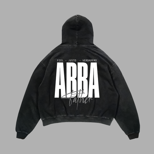 Hoodie Relaxed acid wash negro ABBA