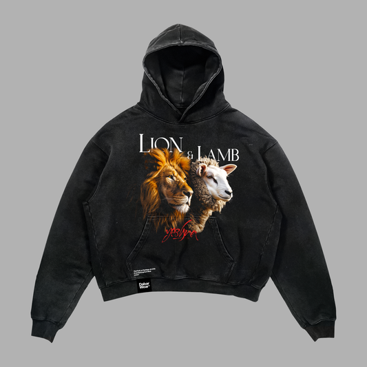 Hoodie Acis wash black LION AND LAMB