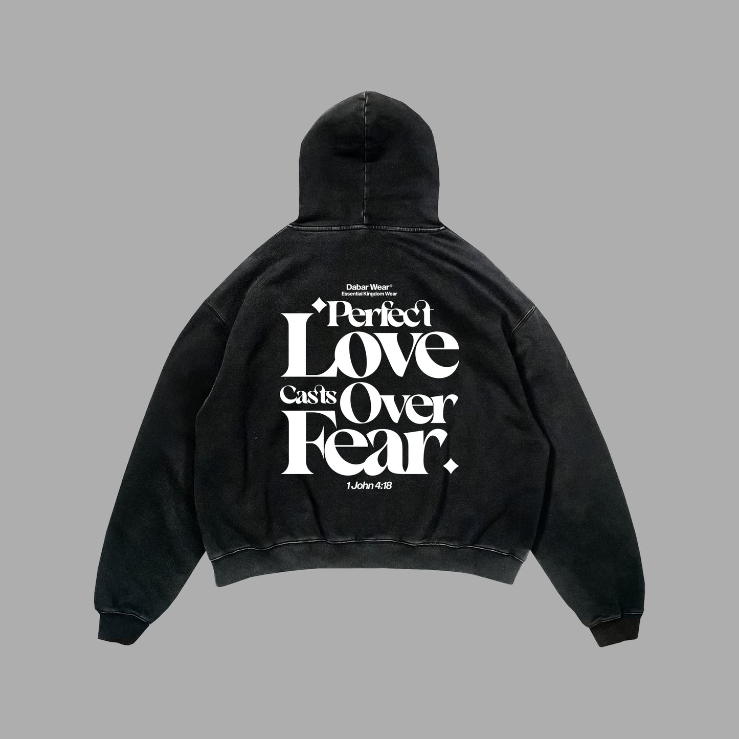 Hoodie Acid Wash Perfect Love Black