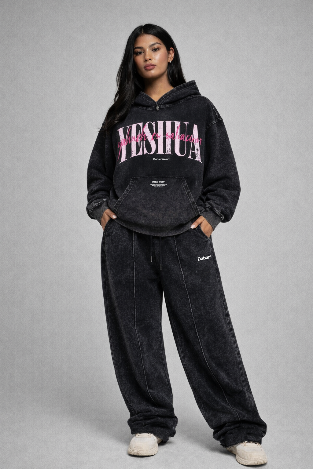 Hoodie Stonewash Distressed Relaxed + Baggy Pant Dabar