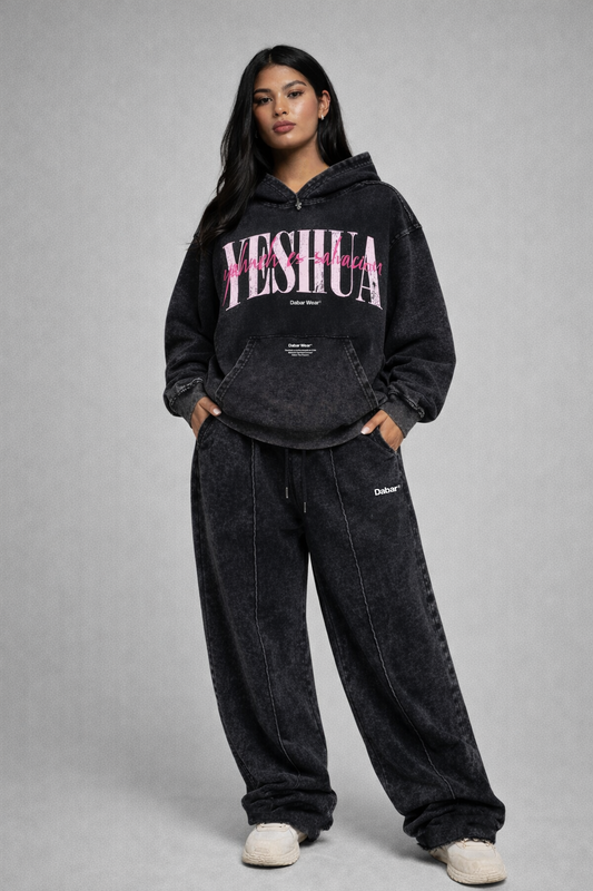 Hoodie Stonewash Distressed Relaxed + Baggy Pant Dabar
