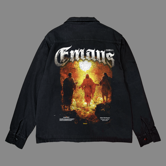 Overshirt Jeans negro lavado Relaxed Fit EMAUS