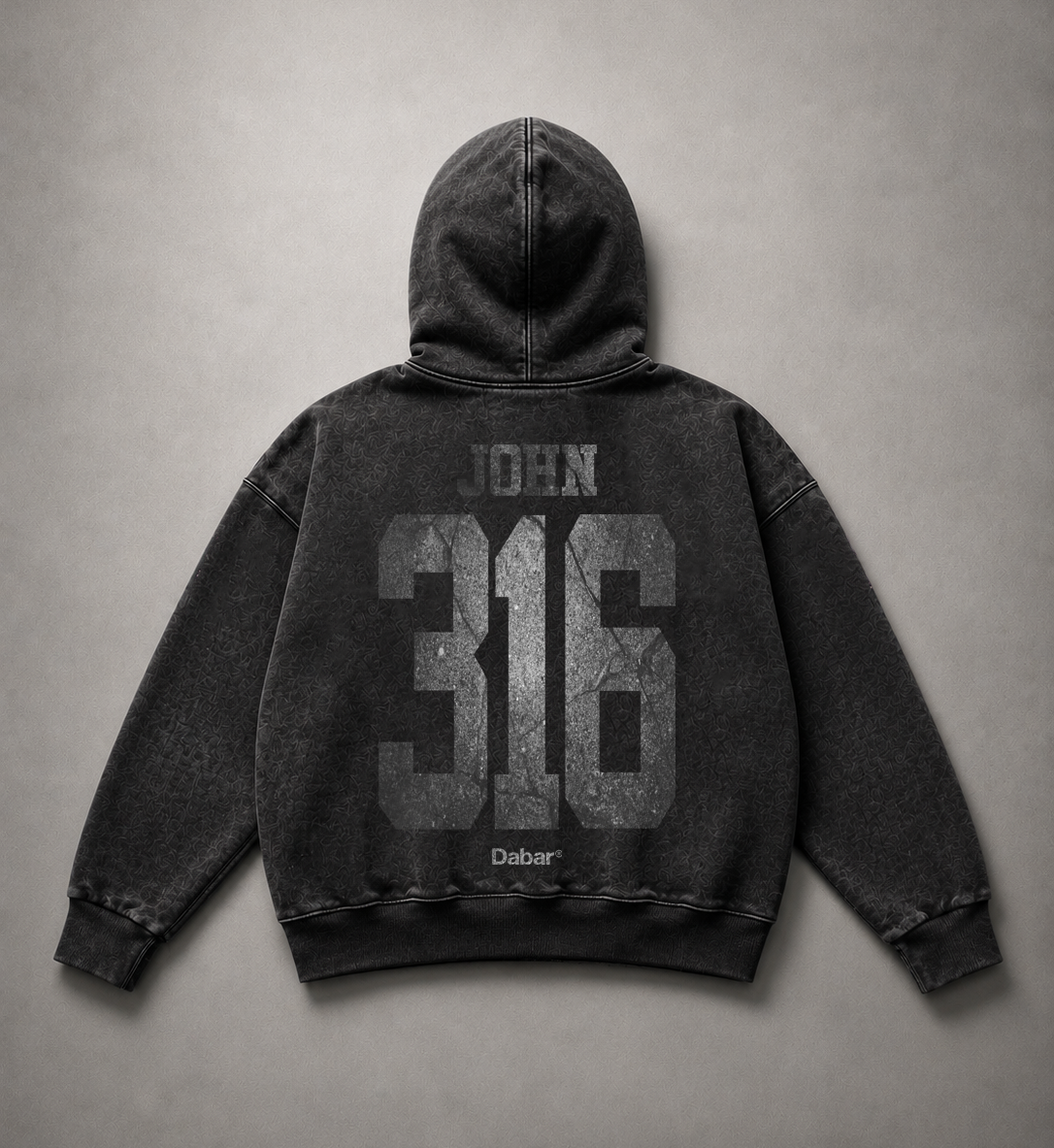 Hoodie Pocketless Stonewash SILVER HEAVYWEIGHT "316" (Fit Oversize)