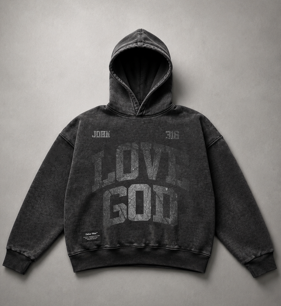 Hoodie Pocketless Stonewash SILVER HEAVYWEIGHT "316" (Fit Oversize)