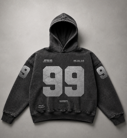 Hoodie Pocketless Stonewash SILVER HEAVYWEIGHT "99" (Fit Oversize)