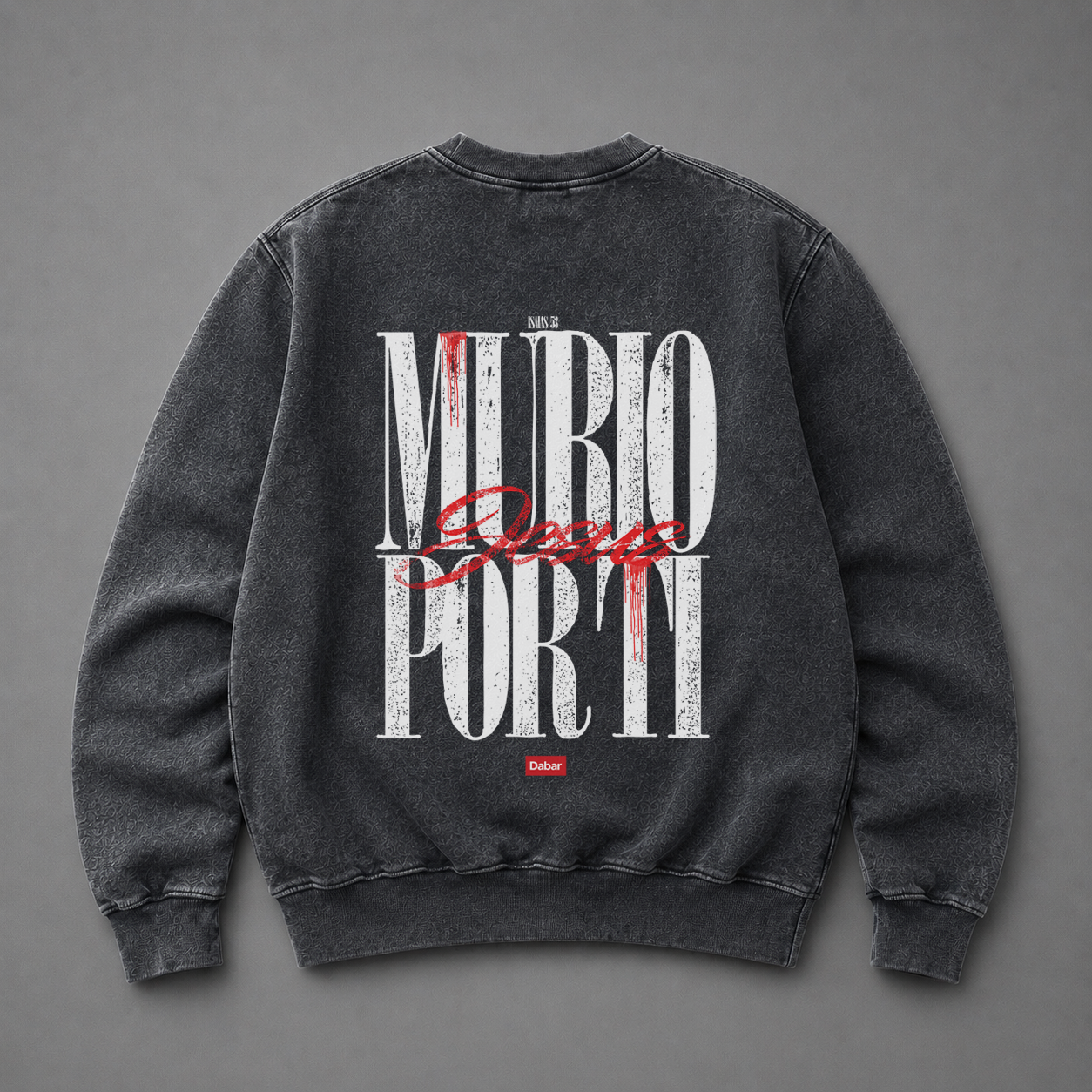 Polo Crewneck Stonewash "MURIO POR TI" (Fit Relaxed)