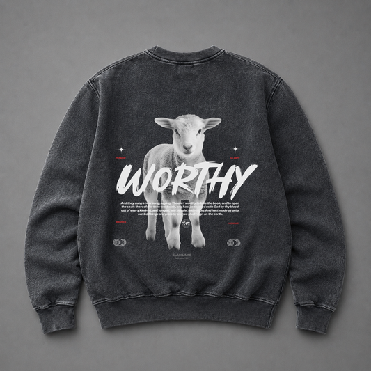 Polo Crewneck Stonewash "WORTHY" (Fit Relaxed)