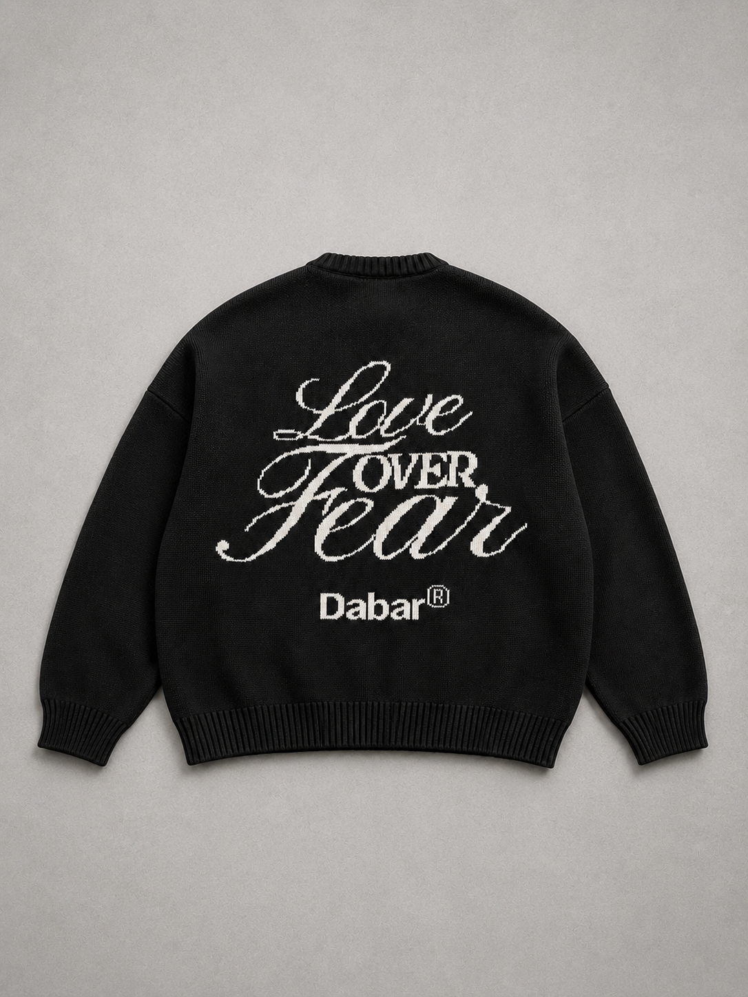 Sweater Black HEAVYWEIGHT "LOVE OVER FEAR" (Fit oversize)