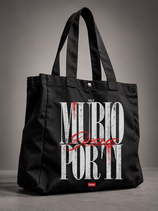 ToteBag Black "MURIO POR TI" (Grande 45x41 cm)