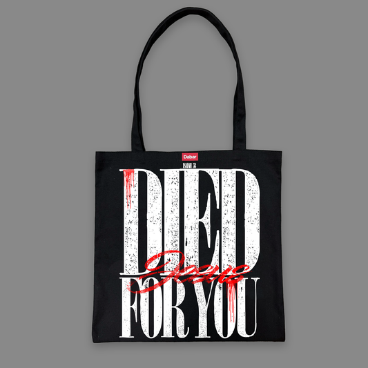 Tote Bag negra mediana DIED FOR YOU